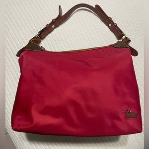 Dooney & Bourke Crimson Shoulder Bag with Brown Strap